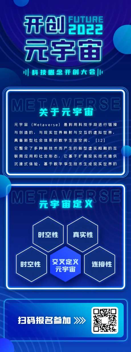 科技技术未来商业峰会长图海报-采灵感-https://www.cailinggan.com/