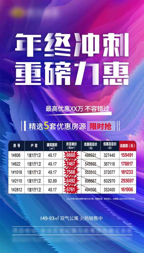地产冲刺优惠特价房海报-采灵感-https://www.cailinggan.com/