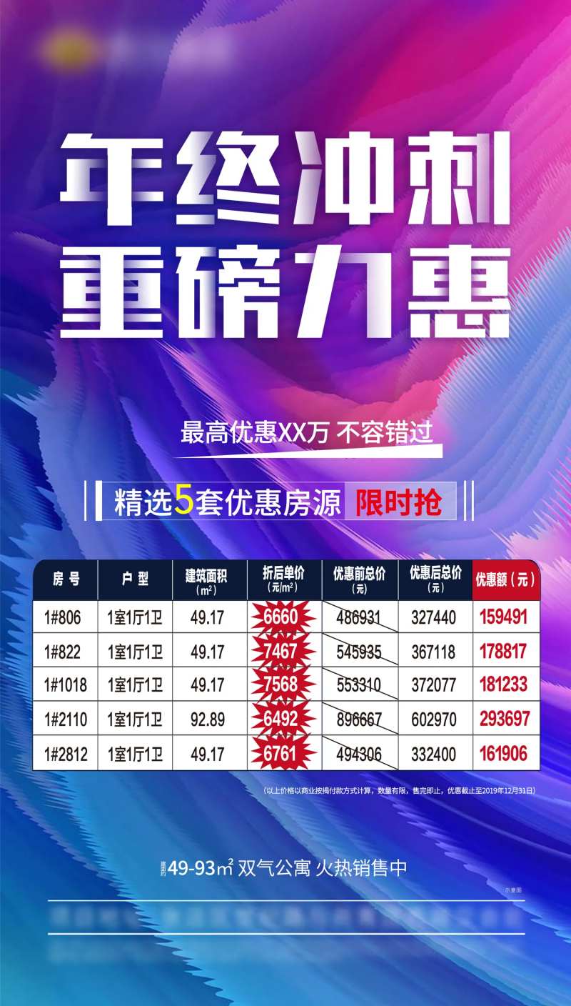 地产冲刺优惠特价房海报-采灵感-cailinggan.com