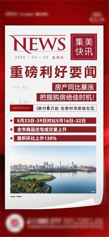 政策利好地产海报-采灵感-https://www.cailinggan.com/
