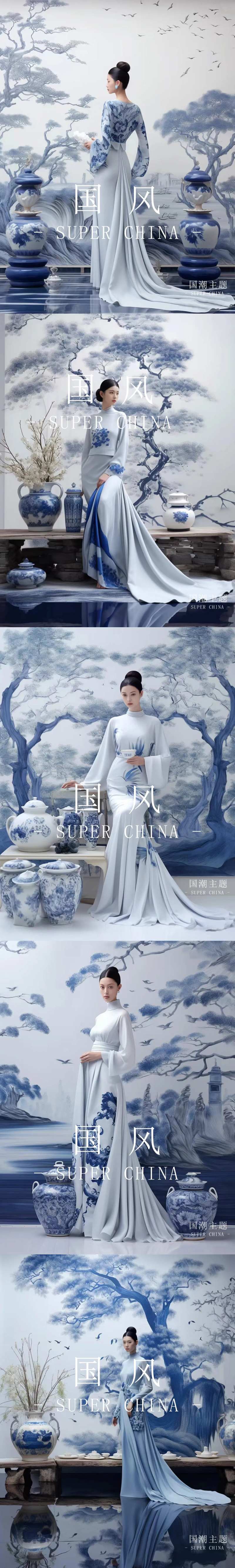 国潮青花瓷国风优雅系列海报-采灵感-cailinggan.com