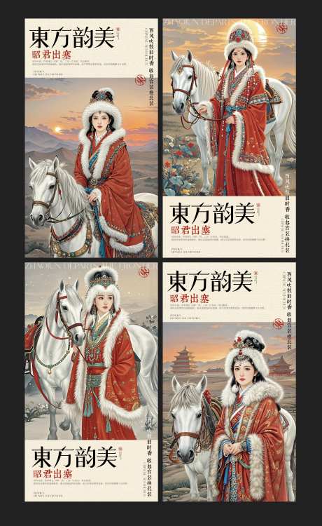 昭君出塞中式艺术系列海报-采灵感-https://www.cailinggan.com/