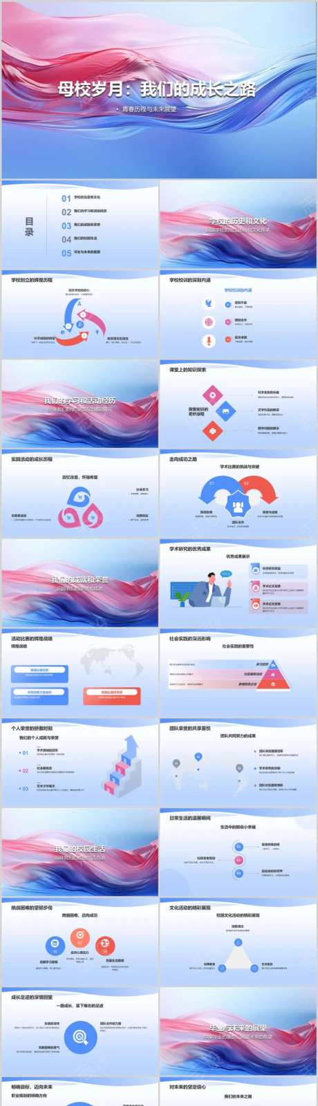 母校岁月：我们的成长之路PPT-采灵感-https://www.cailinggan.com/