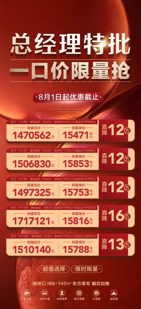 地产一口价特惠房源海报-采灵感-https://www.cailinggan.com/