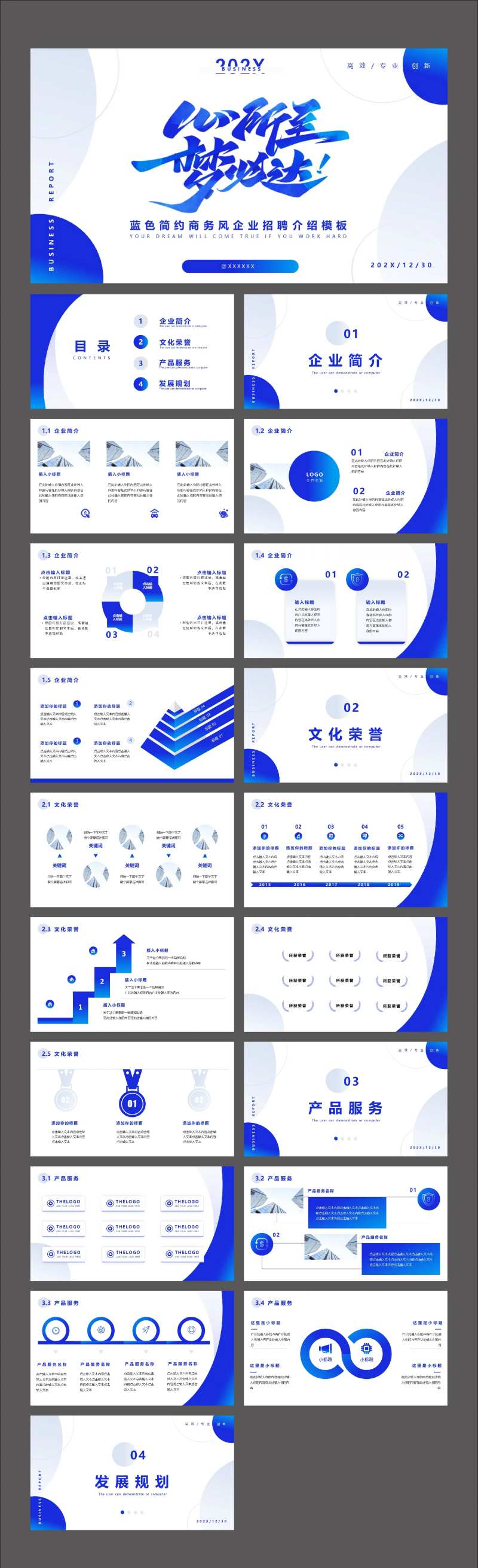 蓝色商务风企业宣传介绍PPT-采灵感-cailinggan.com