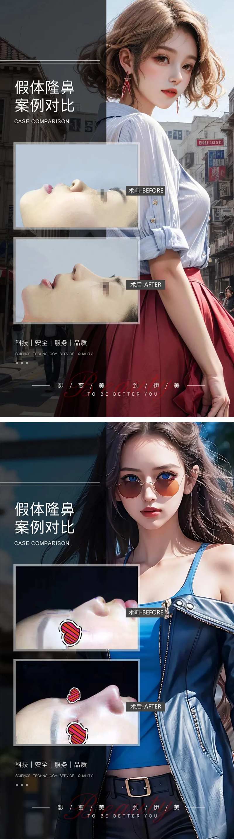 假体隆鼻案例对比-采灵感-cailinggan.com