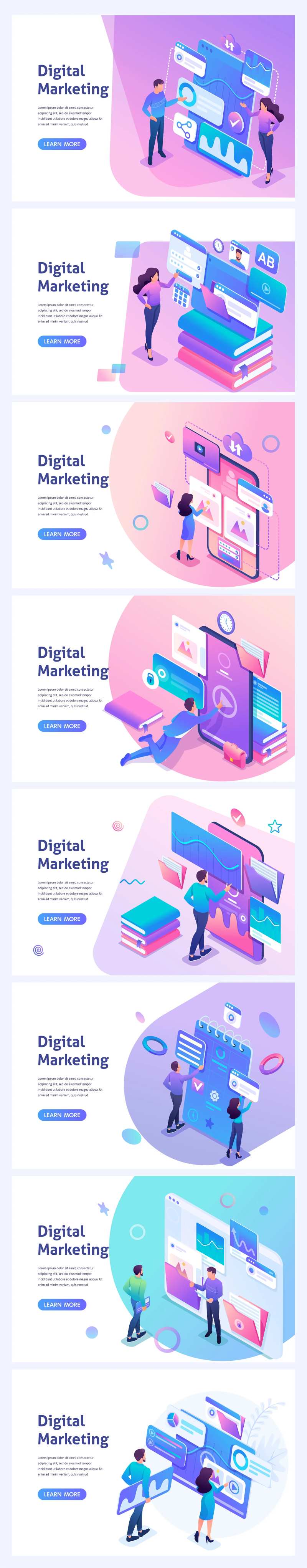 2.5D插画互联网场景banner-采灵感-cailinggan.com