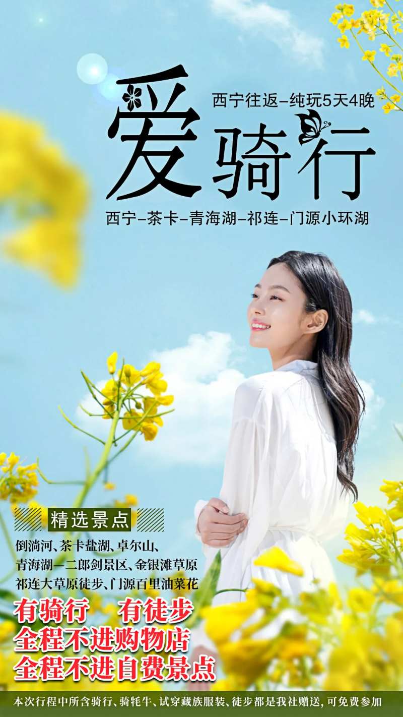 青海爱骑行旅游海报-采灵感-cailinggan.com