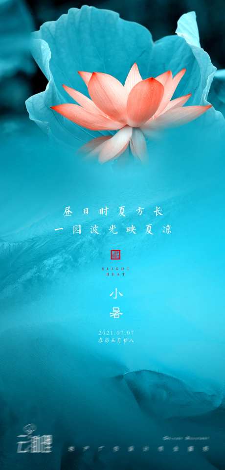 小暑荷花海报-采灵感-https://www.cailinggan.com/