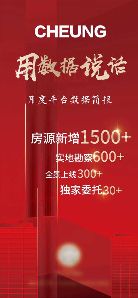 地产数据销冠月销海报-采灵感-https://www.cailinggan.com/