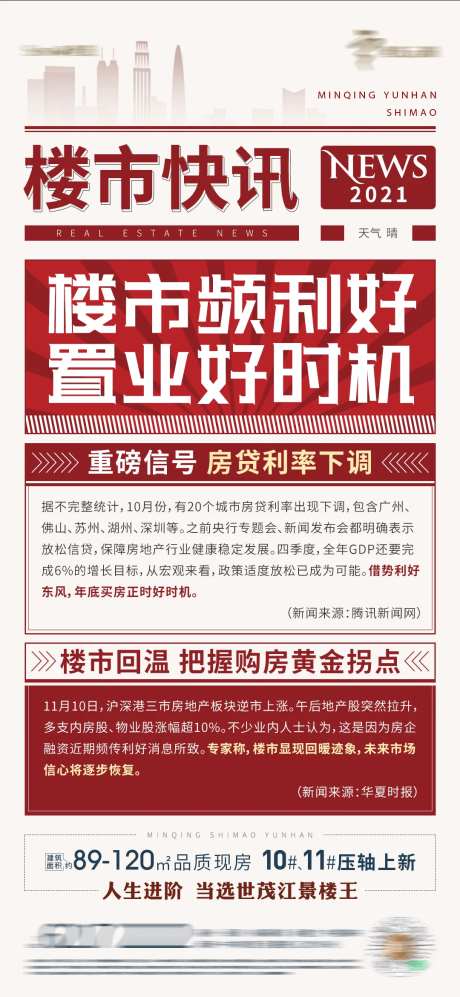 楼市利好海报-采灵感-https://www.cailinggan.com/