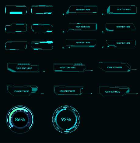 科技线框按钮素材-采灵感-https://www.cailinggan.com/