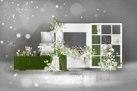 白绿婚礼迎宾效果图-采灵感-https://www.cailinggan.com/