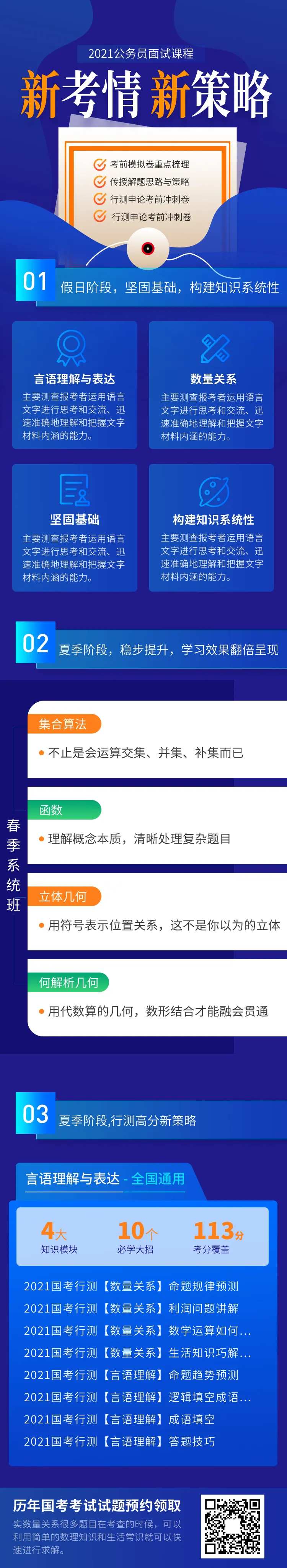 蓝色公务员认证考试培训营销长图-采灵感-cailinggan.com