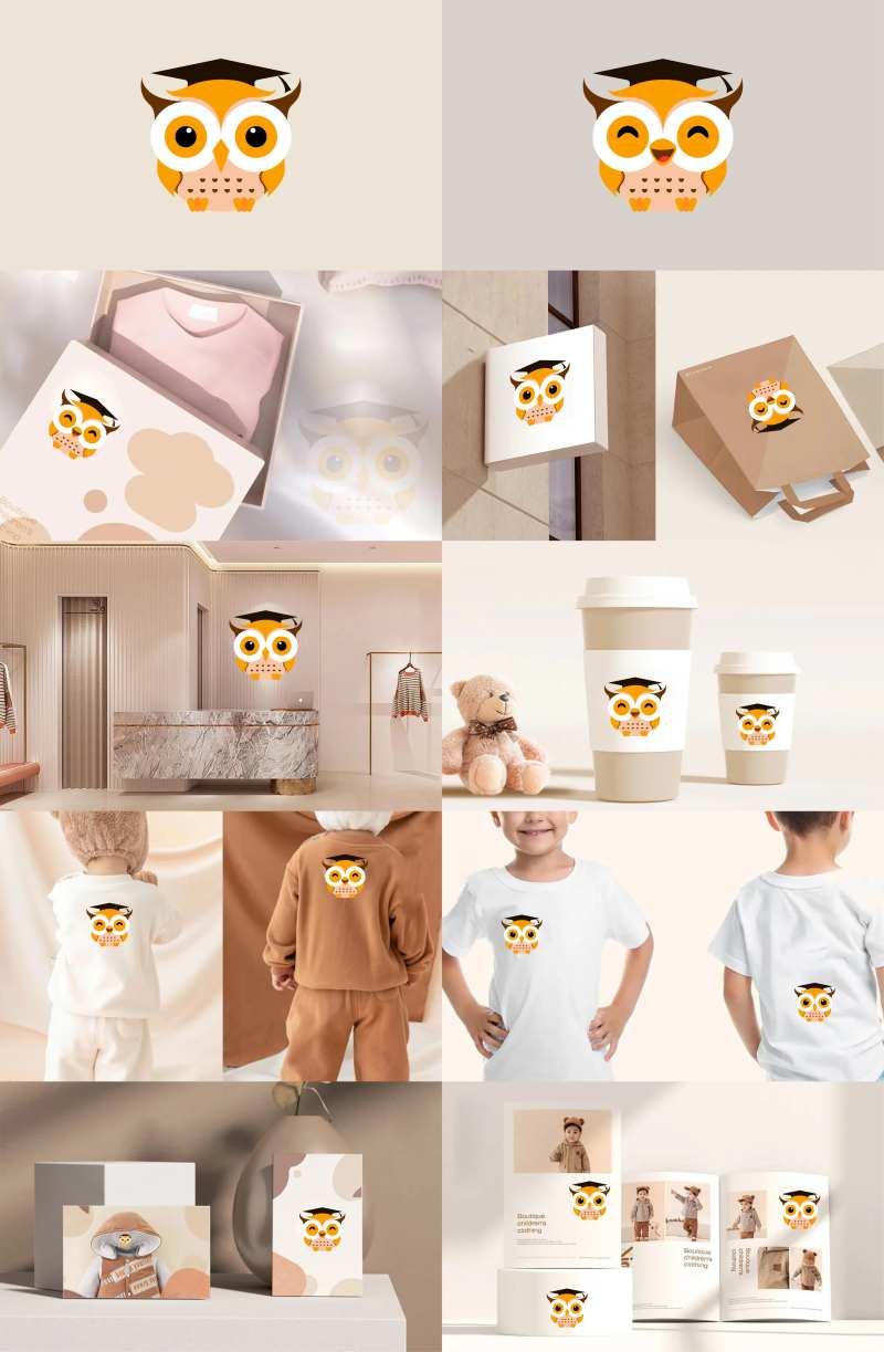 教育IP猫头鹰logo设计-采灵感-cailinggan.com