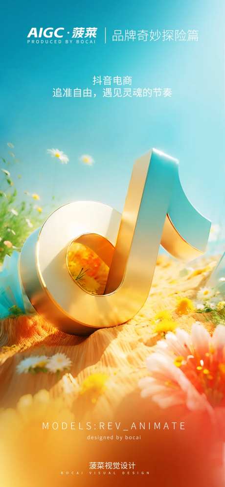 抖音LOGO海报-采灵感-https://www.cailinggan.com/