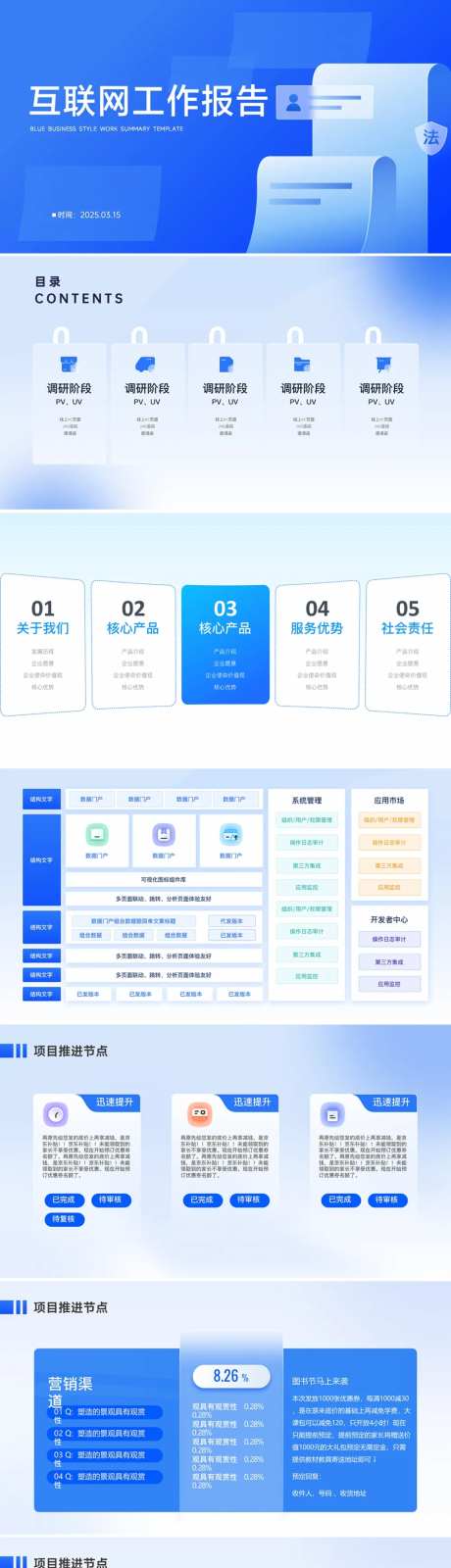 蓝色微软风互联网工作汇报PPT-采灵感-https://www.cailinggan.com/