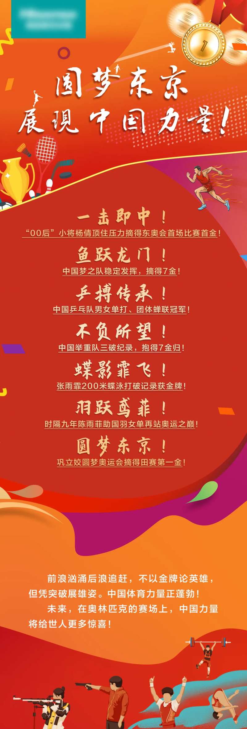 东京奥运会体育比赛运动长图海报-采灵感-cailinggan.com