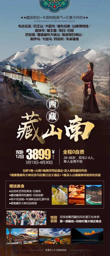 西藏山南旅游海报-采灵感-https://www.cailinggan.com/