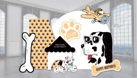 可爱狗狗生日美陈-采灵感-https://www.cailinggan.com/