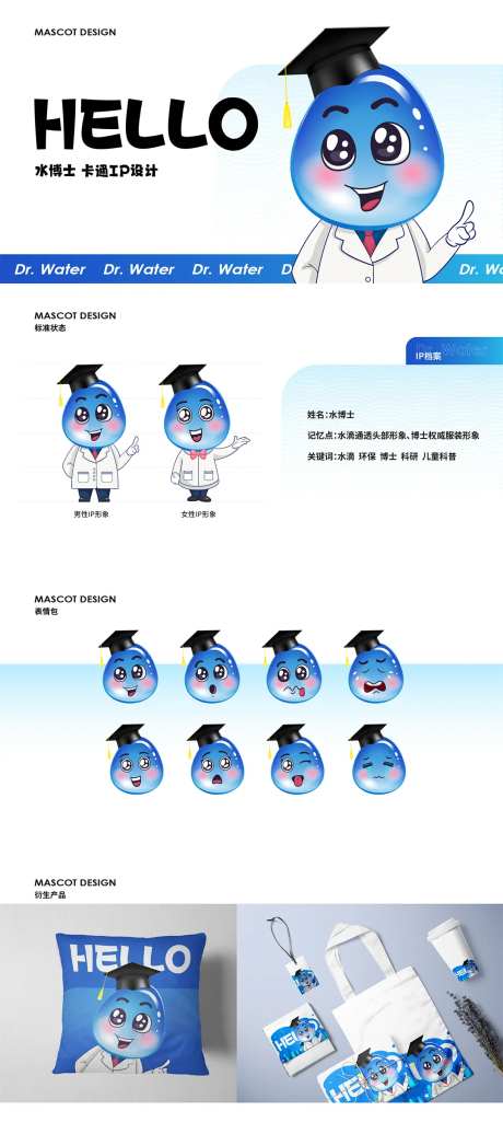 水滴博士卡通形象IP设计-采灵感-https://www.cailinggan.com/