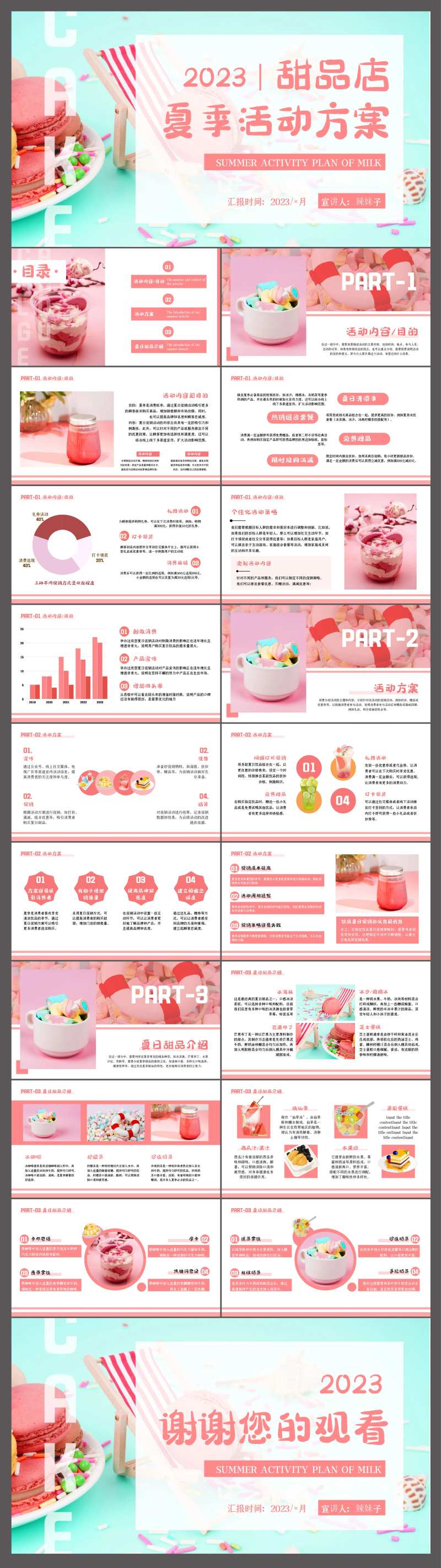 甜品活动方案可爱风汇报PPT-采灵感-cailinggan.com