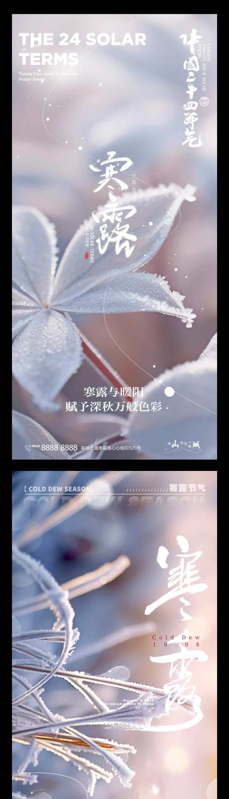 寒露白露二十四时节日节气海报-采灵感-https://www.cailinggan.com/