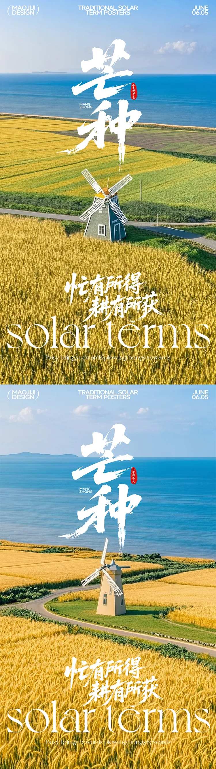芒种风车节气移动端海报-采灵感-cailinggan.com