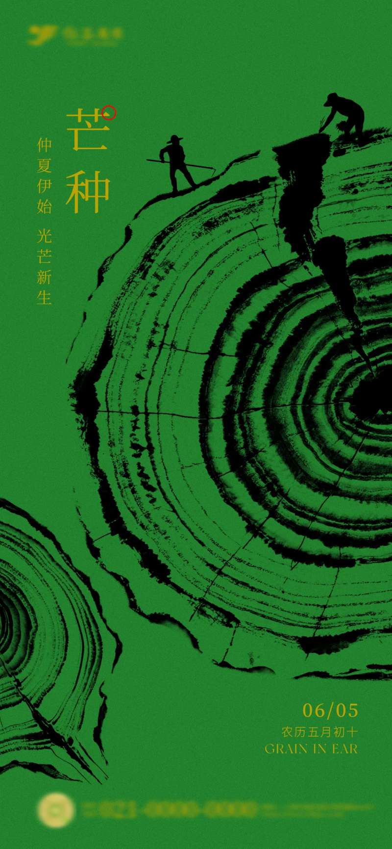 极简风创意芒种节气海报-采灵感-cailinggan.com