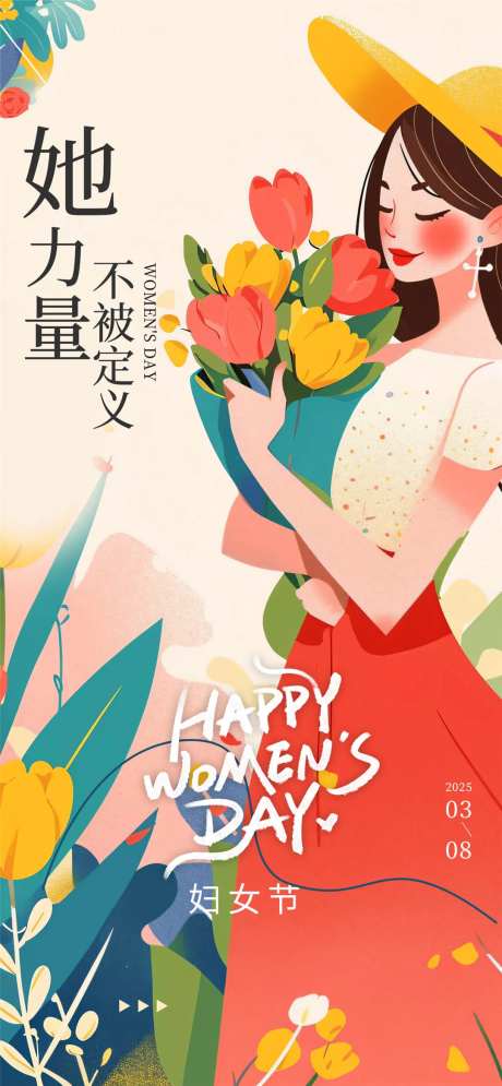 女神节海报她力量不被定义-采灵感-https://www.cailinggan.com/