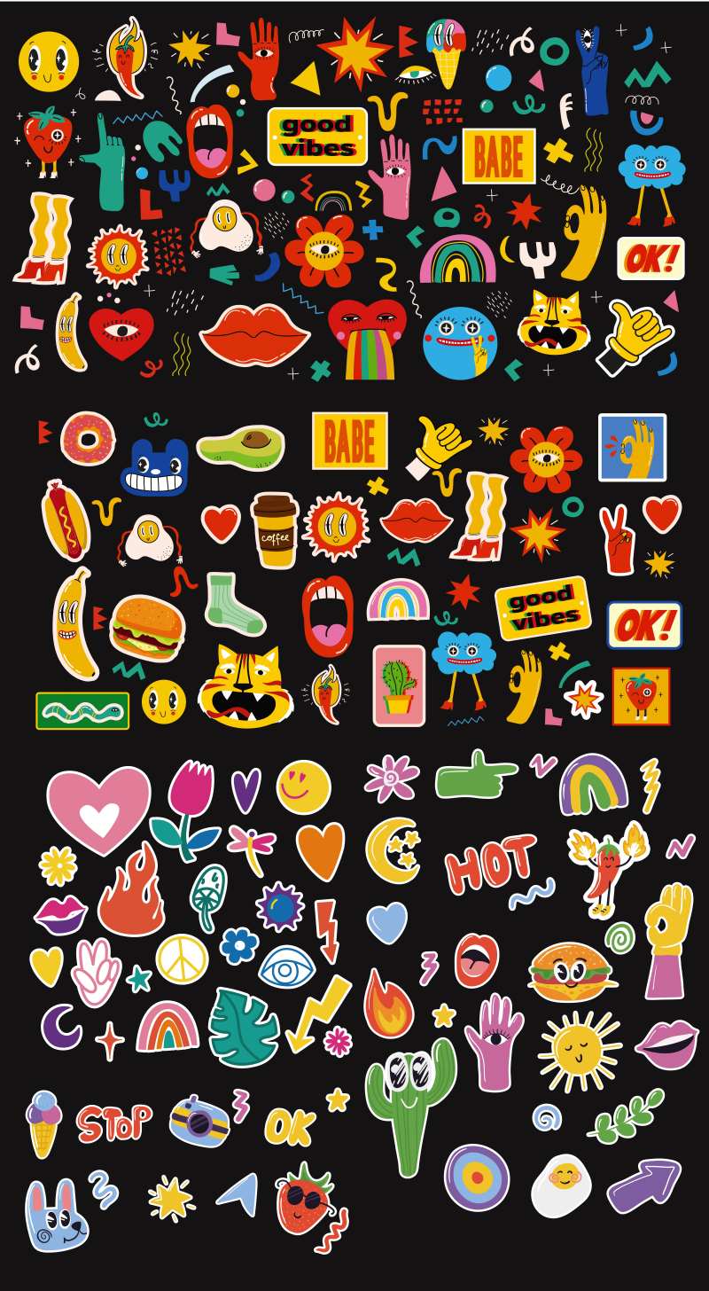 有趣插画贴纸-采灵感-cailinggan.com