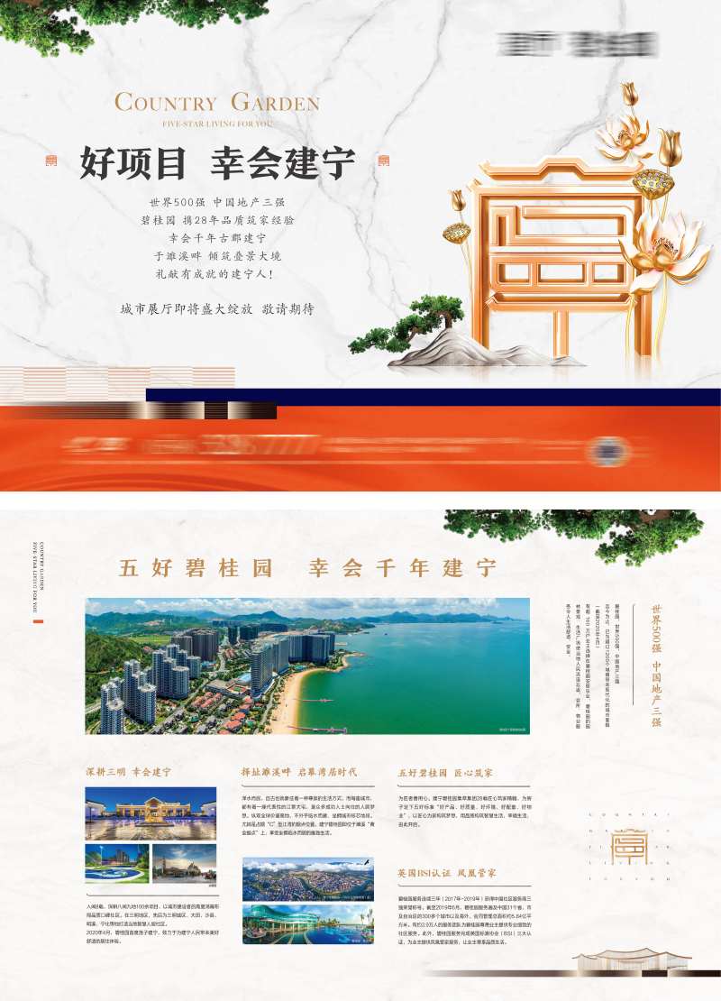 地产新中式品牌入市形象DM单张海报-采灵感-cailinggan.com