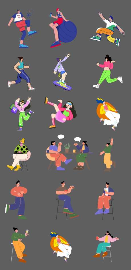 卡通矢量插画人物-采灵感-https://www.cailinggan.com/