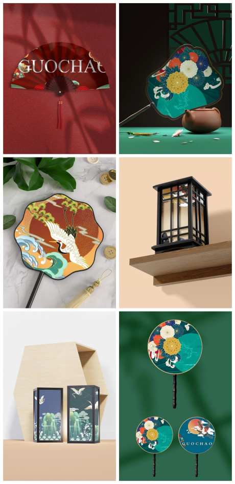 扇子折扇圆扇样机-采灵感-https://www.cailinggan.com/