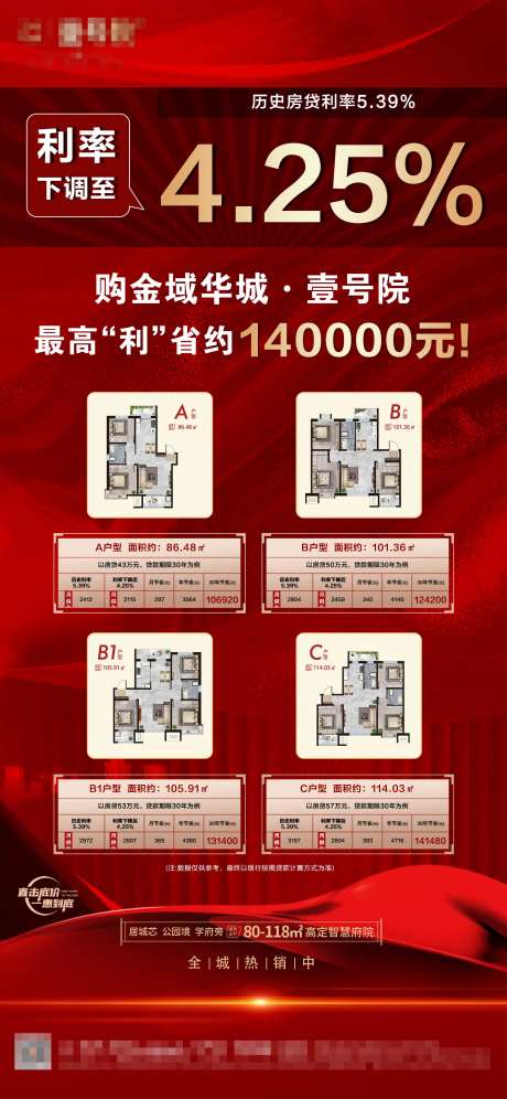 利率下调政策海报-采灵感-https://www.cailinggan.com/
