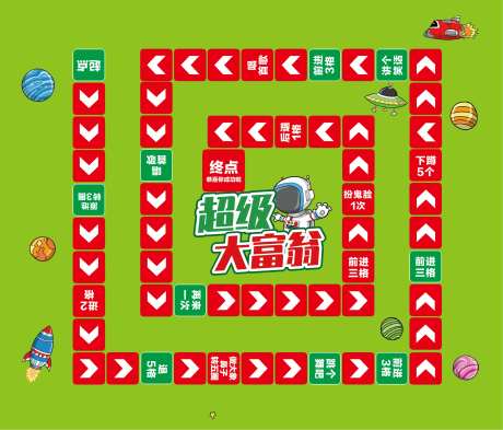 大富翁游戏地贴儿童益智骰子海报-采灵感-https://www.cailinggan.com/