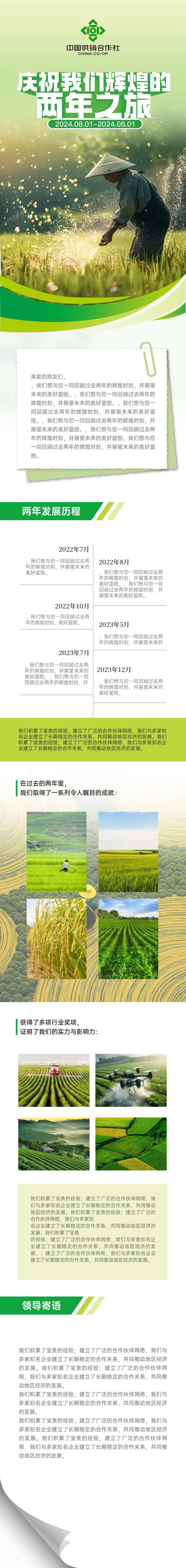 供销社农业主题周年庆发展历程长图海报-采灵感-cailinggan.com