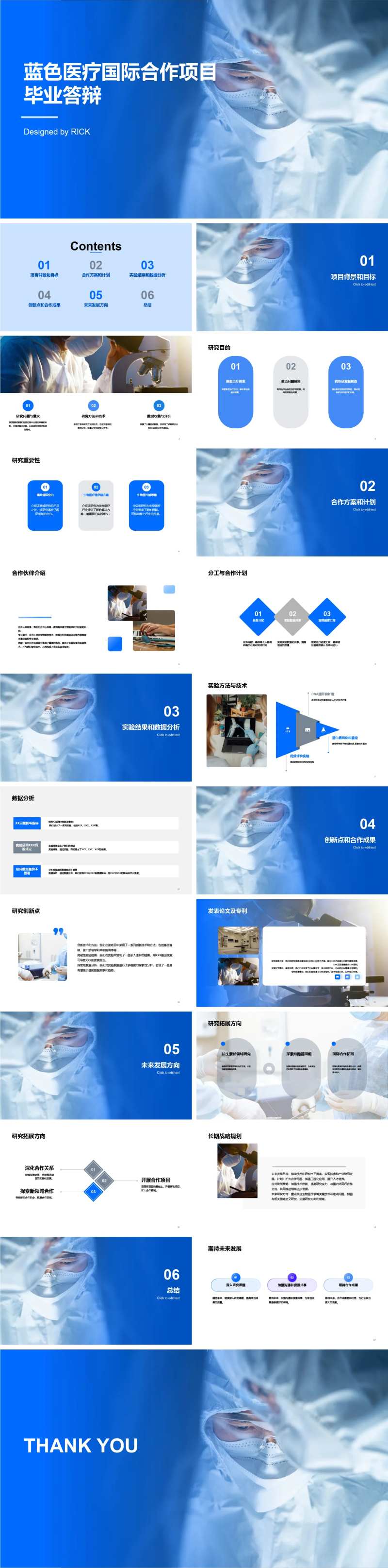 蓝色医疗国际合作项目毕业答辩PPT-采灵感-cailinggan.com