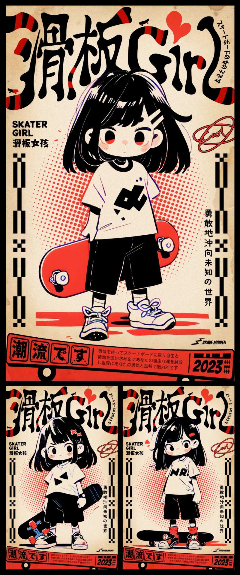 滑板女孩海报-采灵感-cailinggan.com