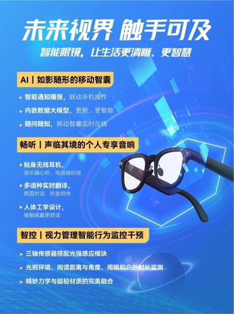 智能AI眼镜海报-采灵感-https://www.cailinggan.com/
