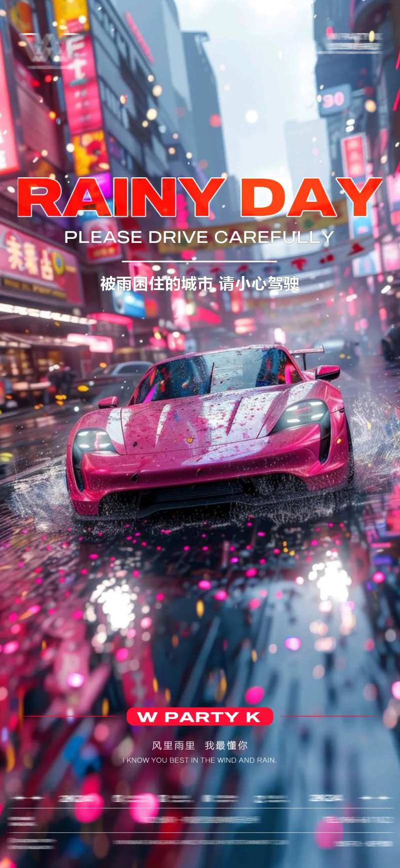 酒吧夜店下雨天海报-采灵感-cailinggan.com