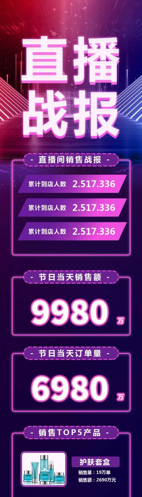 紫色科技炫酷大气直播战报-采灵感-https://www.cailinggan.com/