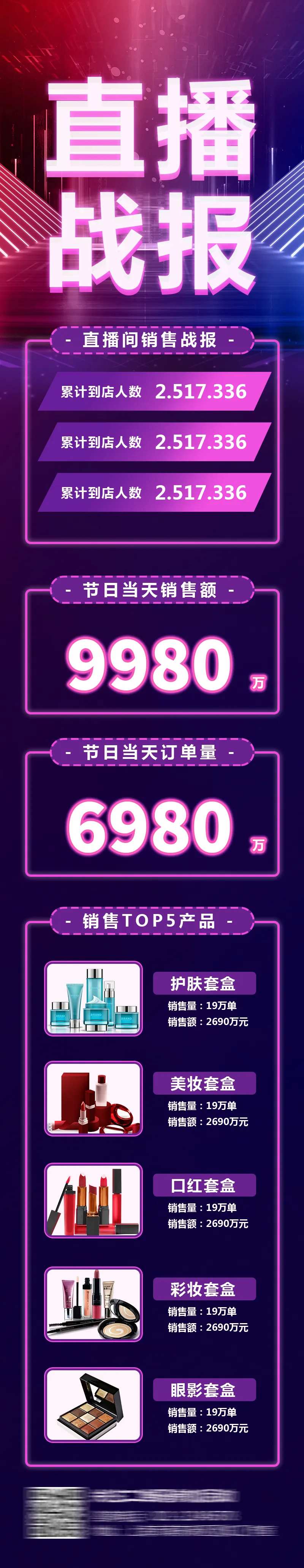 紫色科技炫酷大气直播战报-采灵感-cailinggan.com
