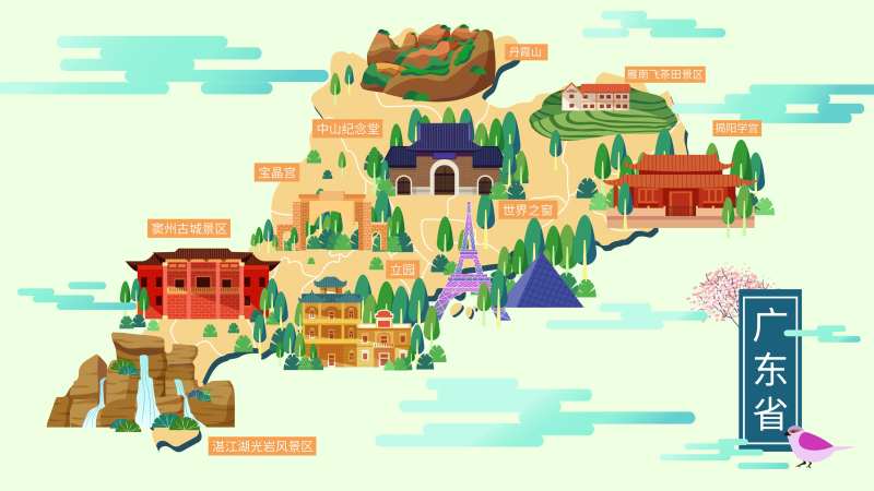 广东省旅游城市地图-采灵感-cailinggan.com