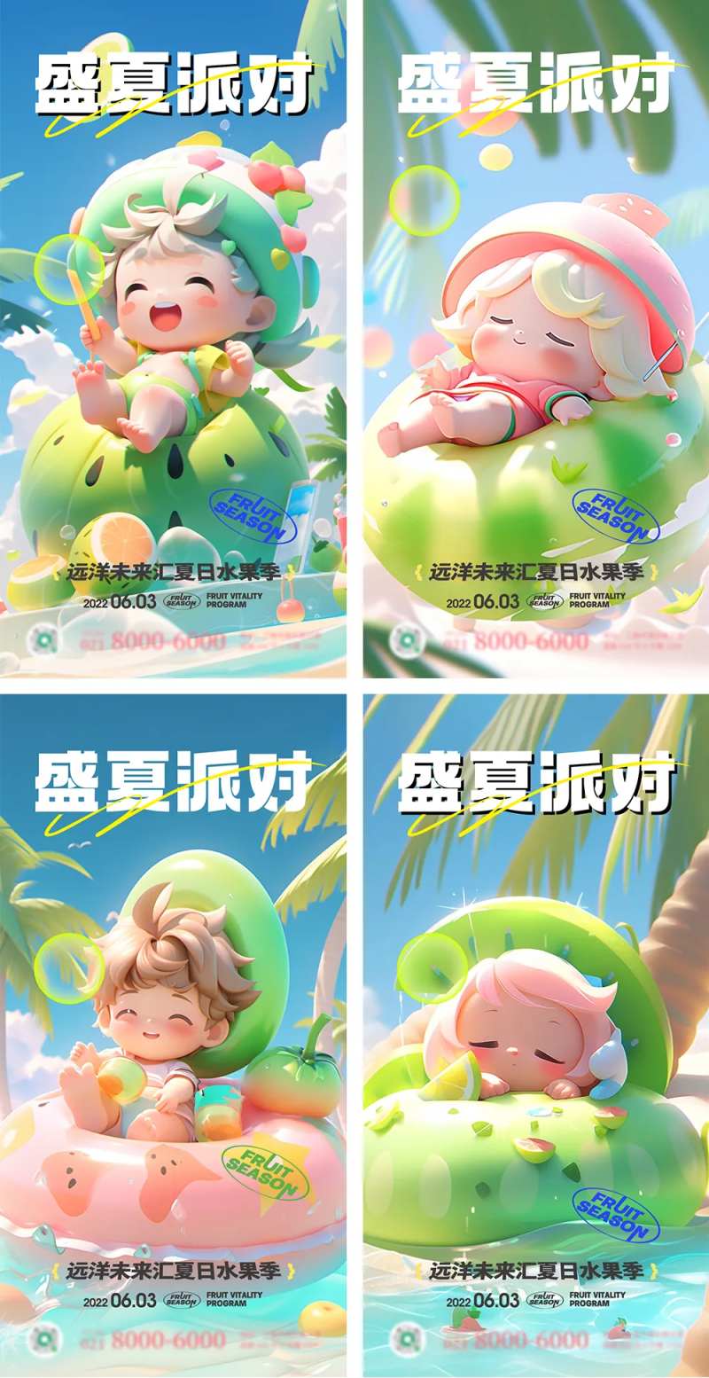 盛夏派对系列海报-采灵感-cailinggan.com