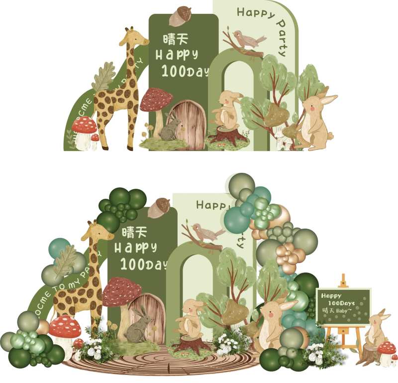 森系兔子小动物宝宝宴 -采灵感-cailinggan.com