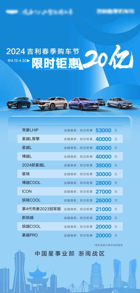 限时钜惠购车海报-采灵感-https://www.cailinggan.com/