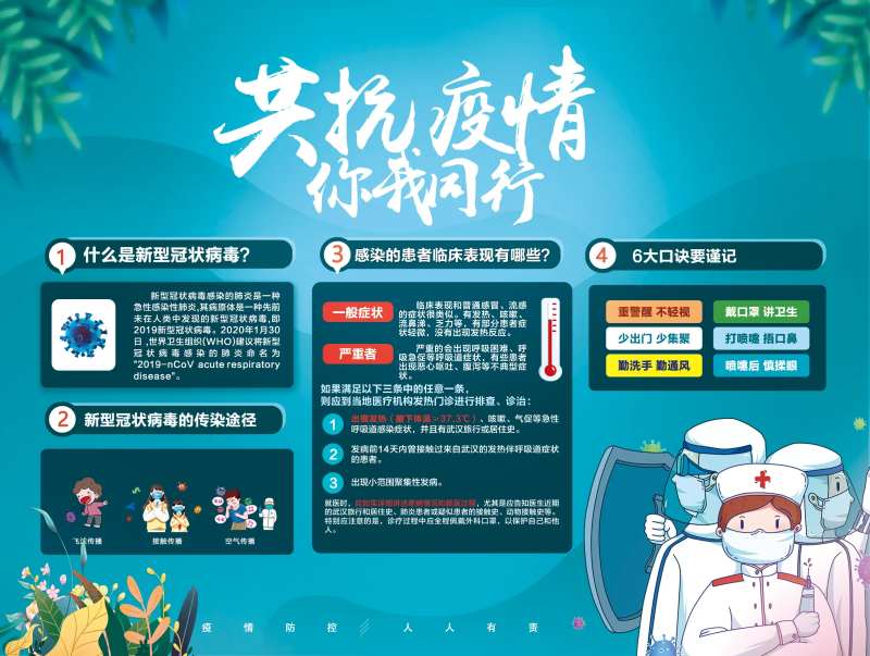 抗击疫情你我同行海报展板-采灵感-cailinggan.com