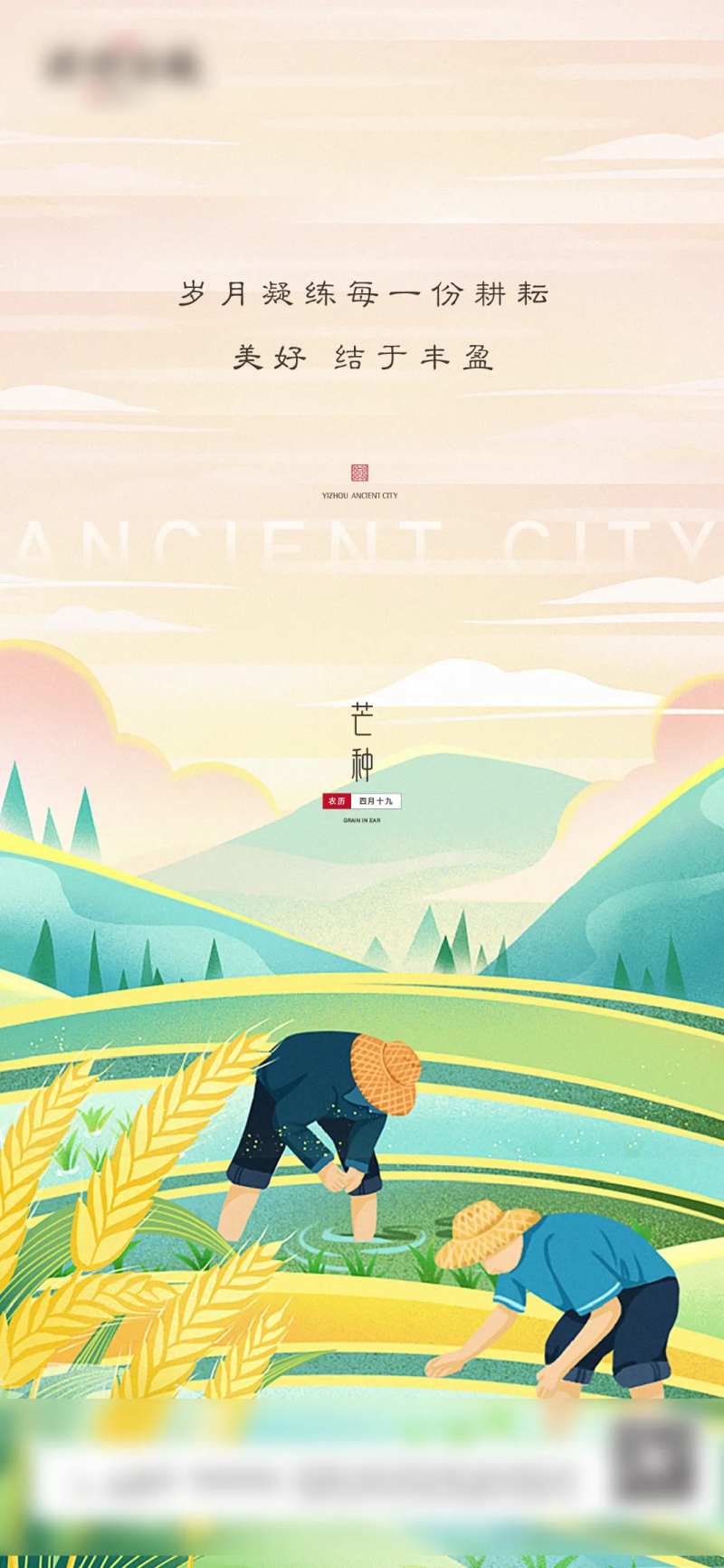 二十四节气芒种海报-采灵感-cailinggan.com