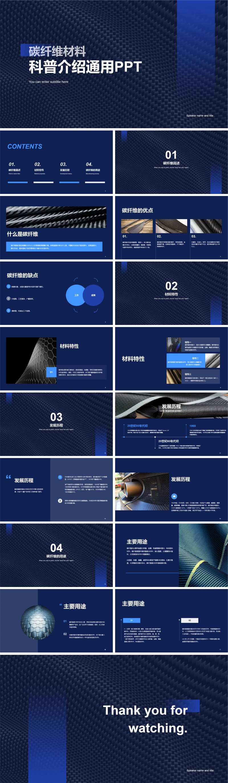 碳纤维材料科普介绍通用PPT-采灵感-cailinggan.com